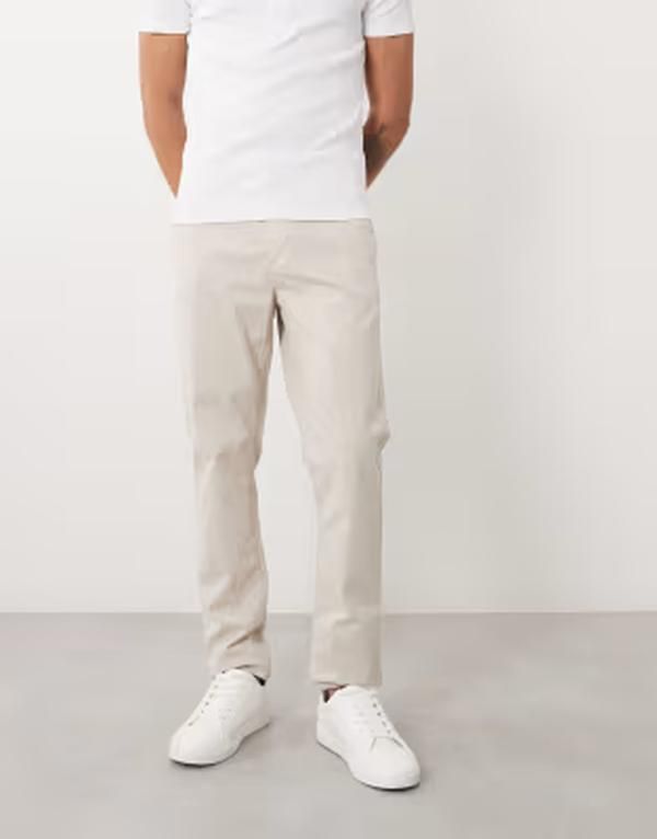エイソス メンズ ボトムス カジュアルパンツ ASOS DESIGN skinny chinos in stone ストーン
