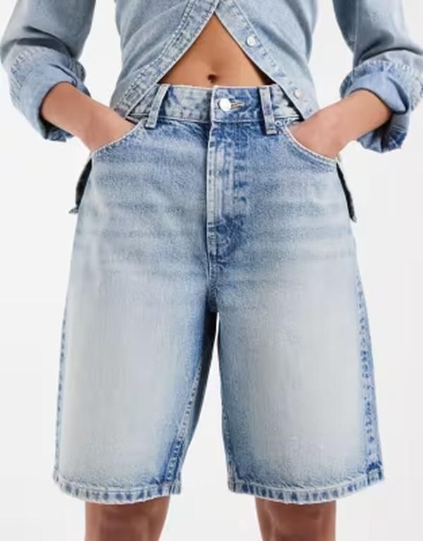 エイソス レディース ボトムス ハーフパンツ・ショーツ ヴィンテージ ショートパンツ デニム ASOS DESIGN denim bermuda shorts in light vintage デニム