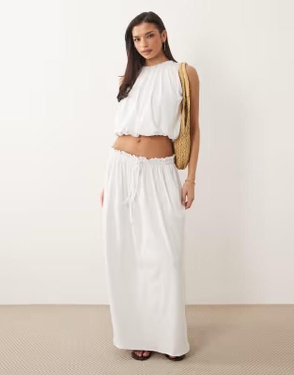 エイソス レディース ボトムスカート ASOS DESIGN full skirt in cream part of a set CREAM クリーム