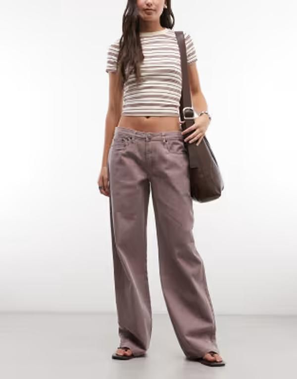 デイジーストリート レディース ボトムス デニムパンツ ローライズ ジーンズ Daisy Street low rise boyfriend fit jeans in mauve