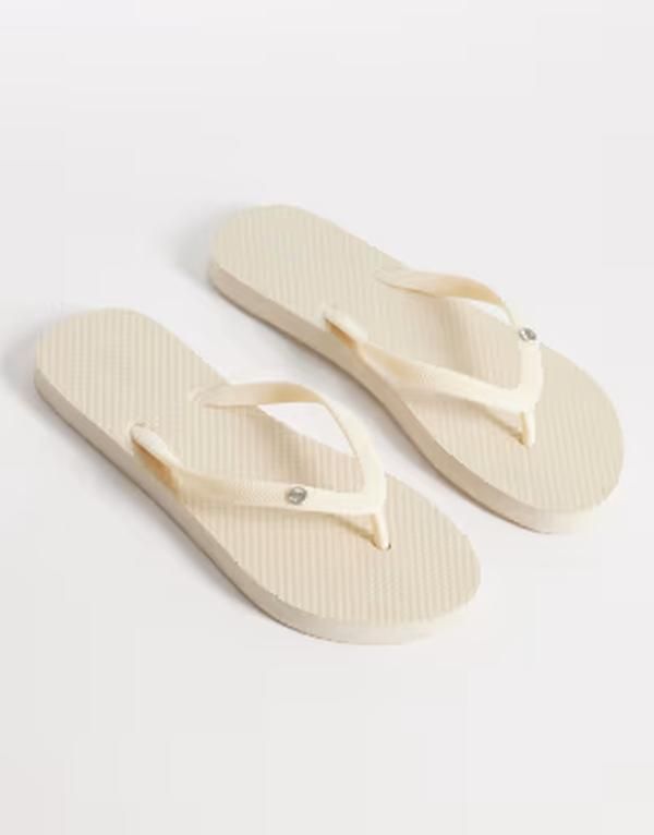 コットンオン レディース シューズ サンダル Cotton charm flip flops in ecru diamante CREAM クリーム