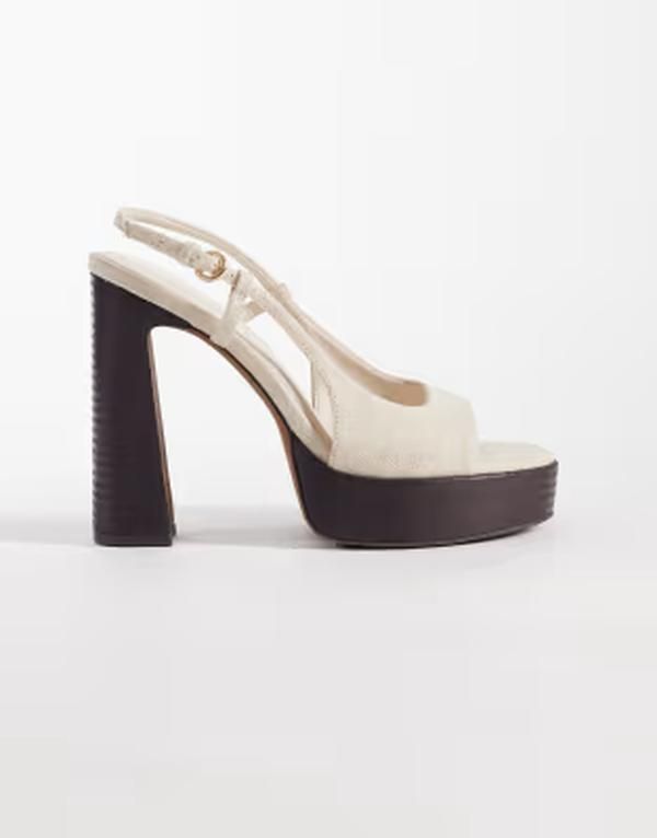 エイソス レディース シューズ サンダル プラットフォーム ヒール ASOS DESIGNandi slingback platform higheeled sandals inatural Naturalinen