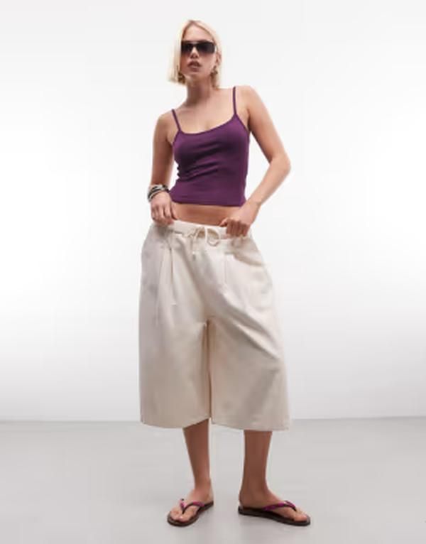 コルージョン レディース ボトムス ハーフパンツ・ショーツ プリーツ ショートパンツ COLLUSION pleated balloon shorts IVORY アイボリー