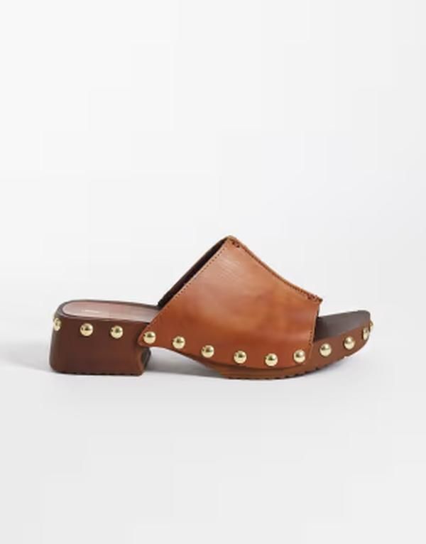 エイソス レディース シューズ サンダル レザー ASOS DESIGN Franco premiumule sandal clogs in tan leather Tan leather タン