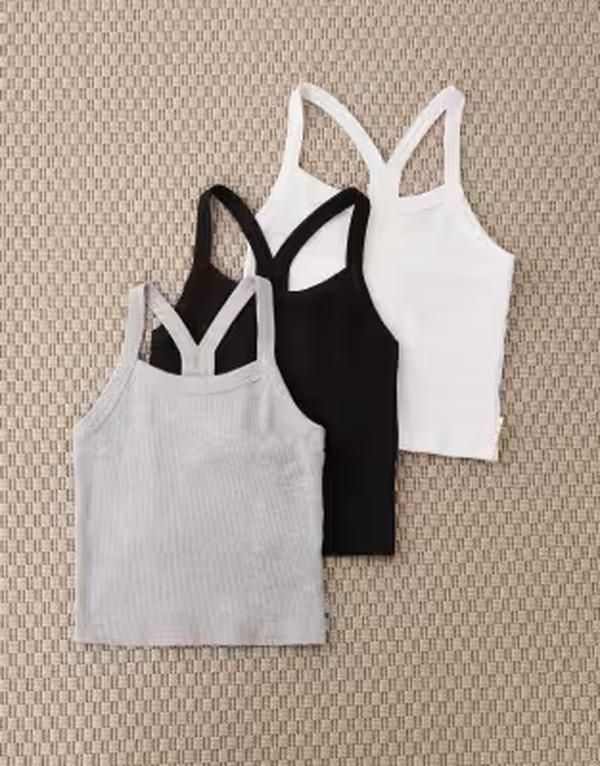 コットンオン レディース トップス シャツ クロップド Cotton Active 3 pack tbar cropped tank tops white Mutli ホワイト