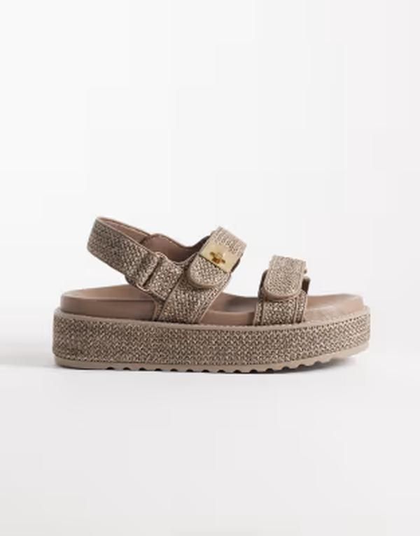 スティーブ マデン レディース シューズ サンダル Steve Madden Bigmona flatform sandals in charcoal raffia CHARCOAL RAFF チャコール