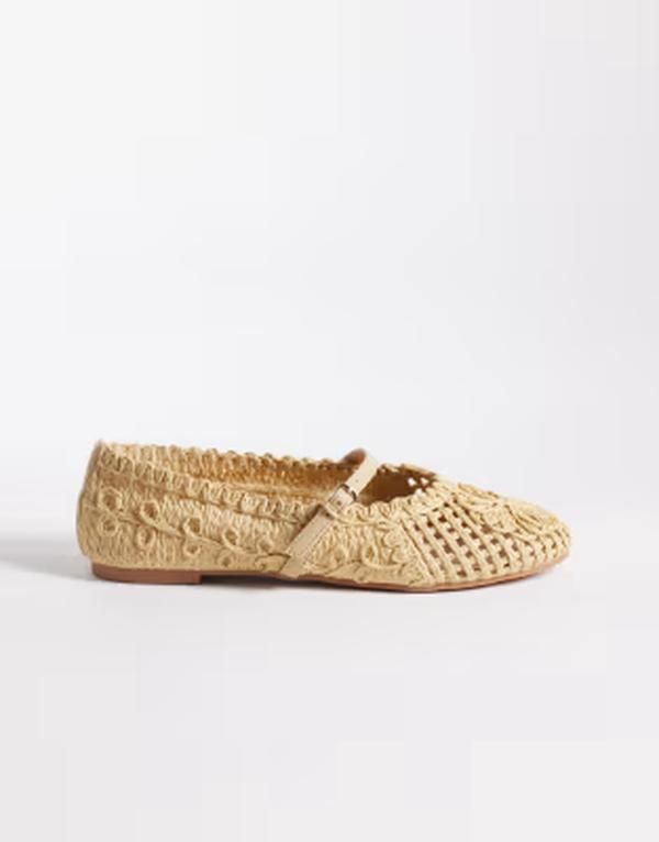 パブリックデザイア レディース シューズ パンプス Public Desire Whirl woven ballet flats inatural raffia NUDE WOVEN