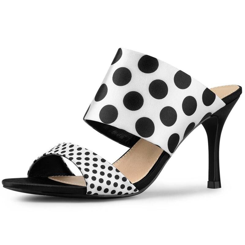 アレグラ ケー レディース シューズ サンダル ドット ヒール ALLEGRA K Womens Polka Dotstiletto Heel Slidesandals Black ブラック