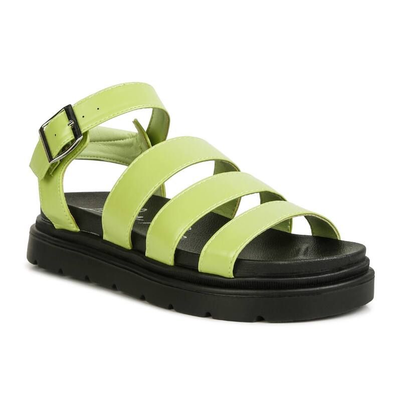 ロンドンラグ レディース シューズ サンダル レザー フェイクレザー London Rag Belcher Faux Leather Womens Buckle Sandals Green グリーン