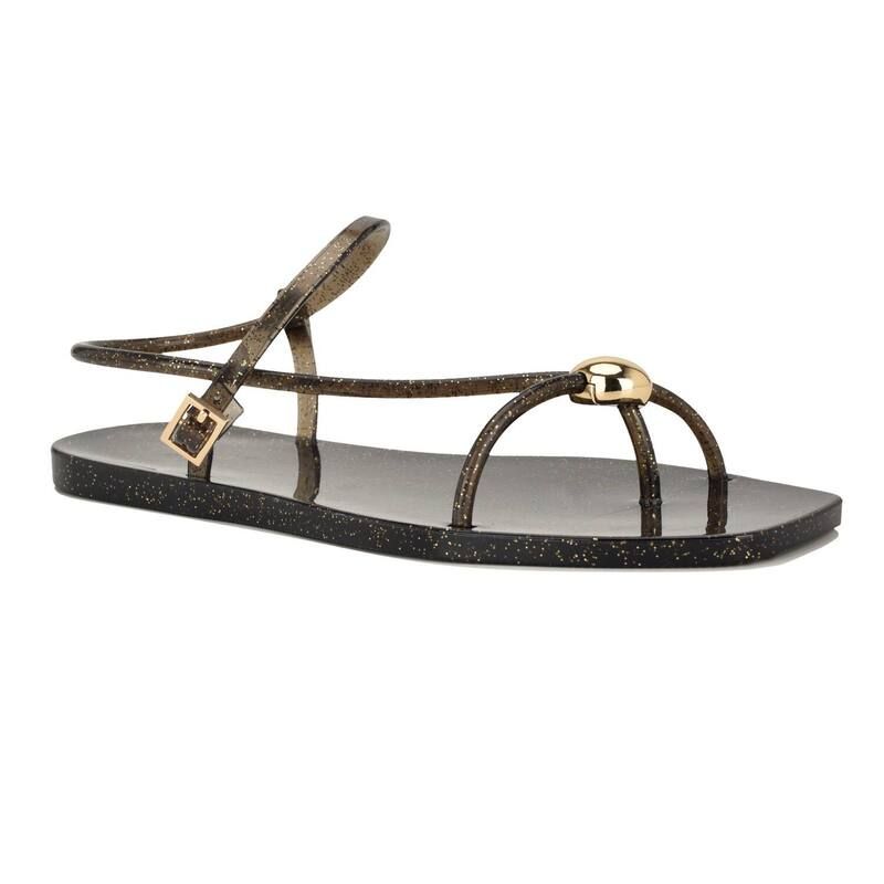 ナインウェスト レディース シューズ サンダル Nine West Shells Womensquare Toe Flat Casual Sandals Black ブラック