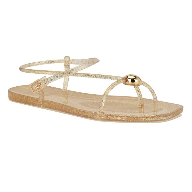 ナインウェスト レディース シューズ サンダル Nine West Shells Womensquare Toe Flat Casual Sandals Gold ゴールド