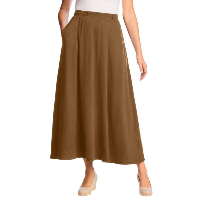 ウーマン ウィズイン レディース ボトムスカート プラスサイズ マキシ Woman Within Plusize 7Day Maxi Skirtoffee