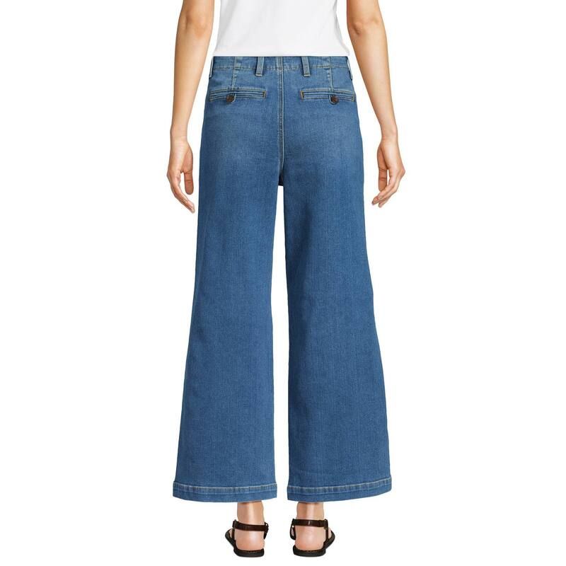 レディース ランズエンド レディース ボトムス デニムパンツ ワイド 