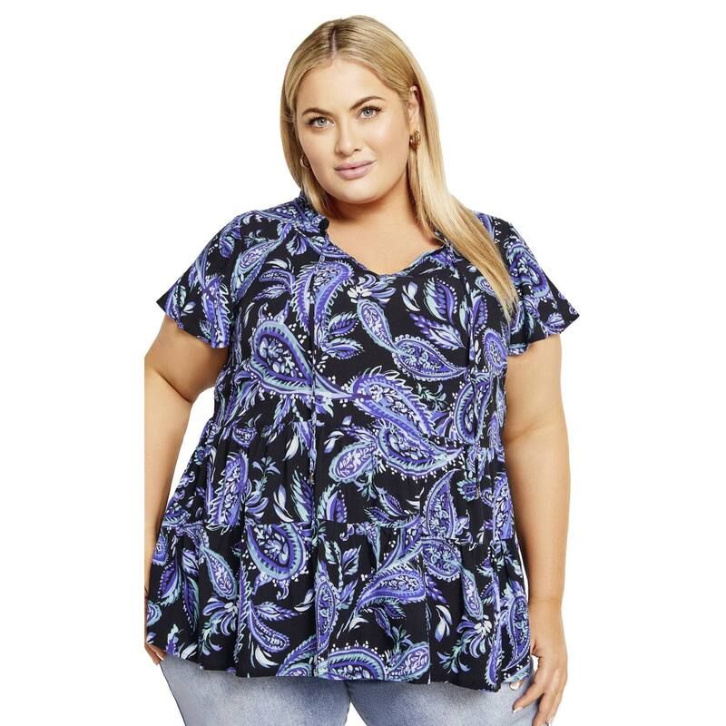 アベニュー レディース トップス シャツ プラスサイズ Avenue Womens Plusize Lani Top Voyager