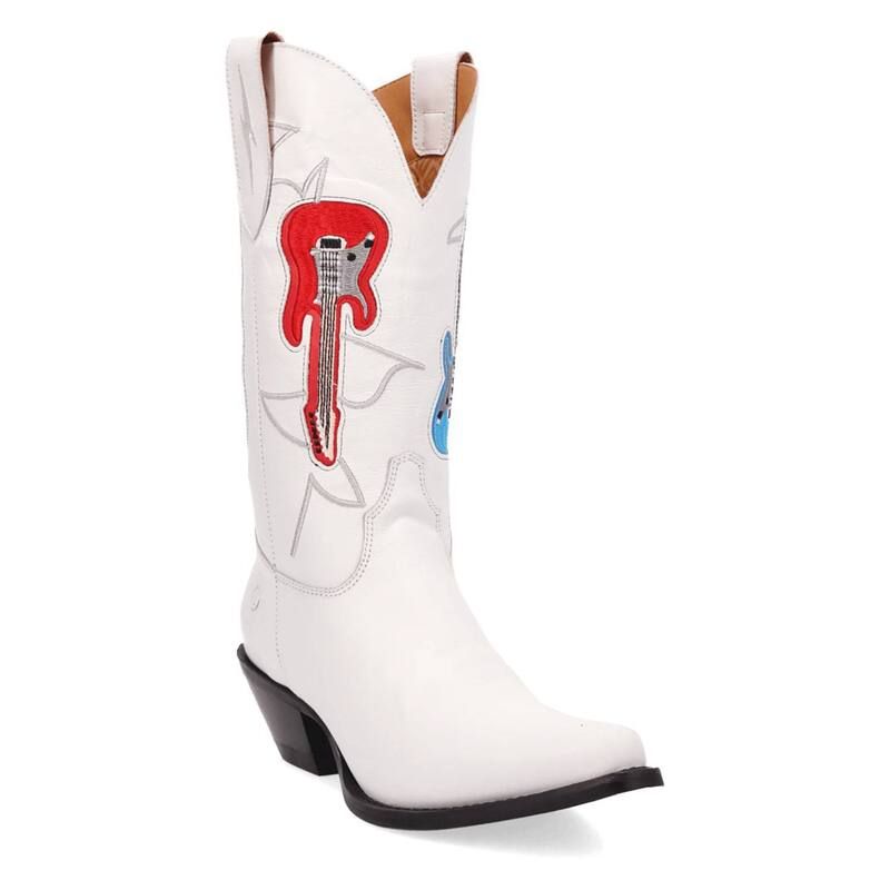 ディンゴ レディース シューズ ブーツ・レインブーツ レザー Dingo Jukebox Womens Leather KneeHigh Boots White ホワイト