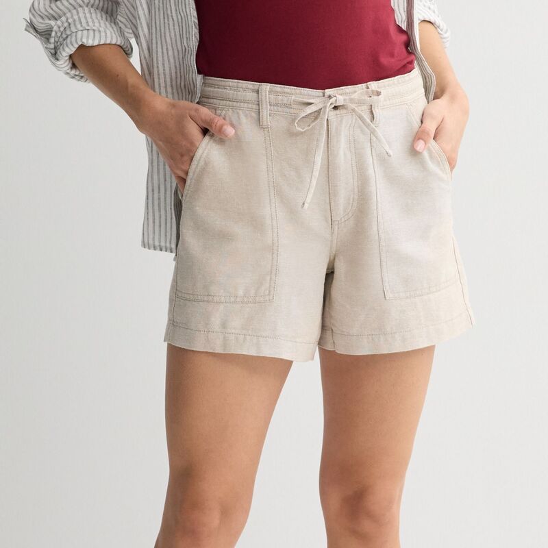 ソノマ レディース ボトムス ハーフパンツ・ショーツ プチ ショートパンツ リネン Petite Sonoma Goods For Life Mid Rise Linen Shorts Mocha Froth モカ