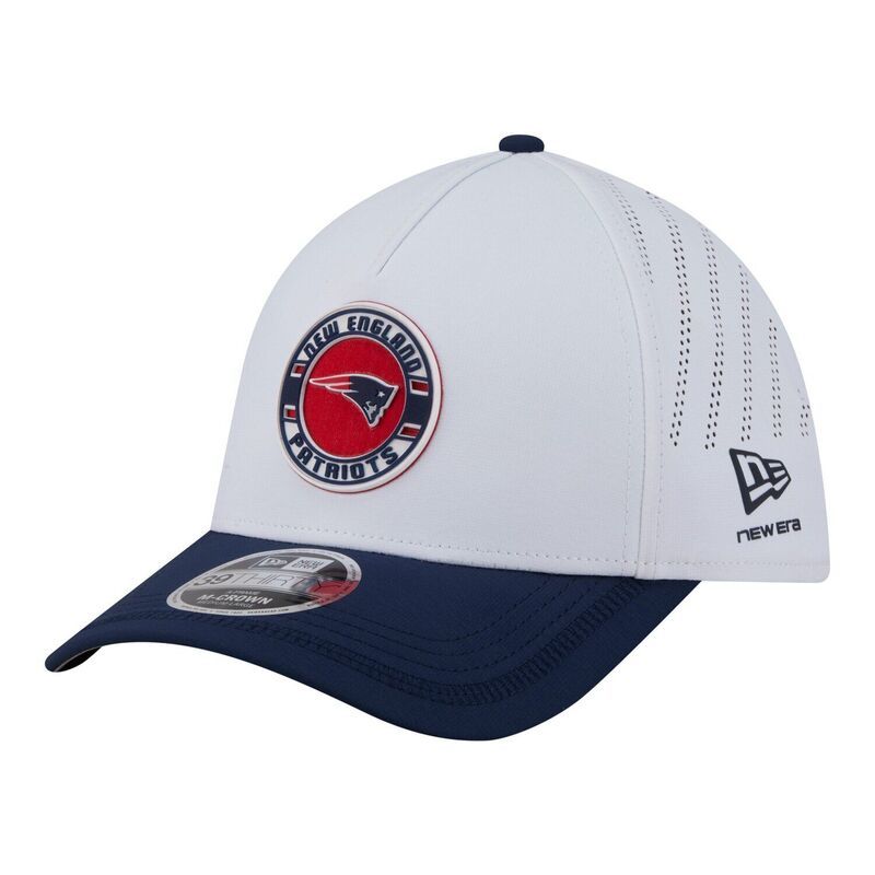 ニューエラ レディース アクセサリー 帽子 Mens New Era WhiteNavy New England Patriots Patch 39THIRTY AFrame MCrown Perforated Flex Hat Pat White ホワイト