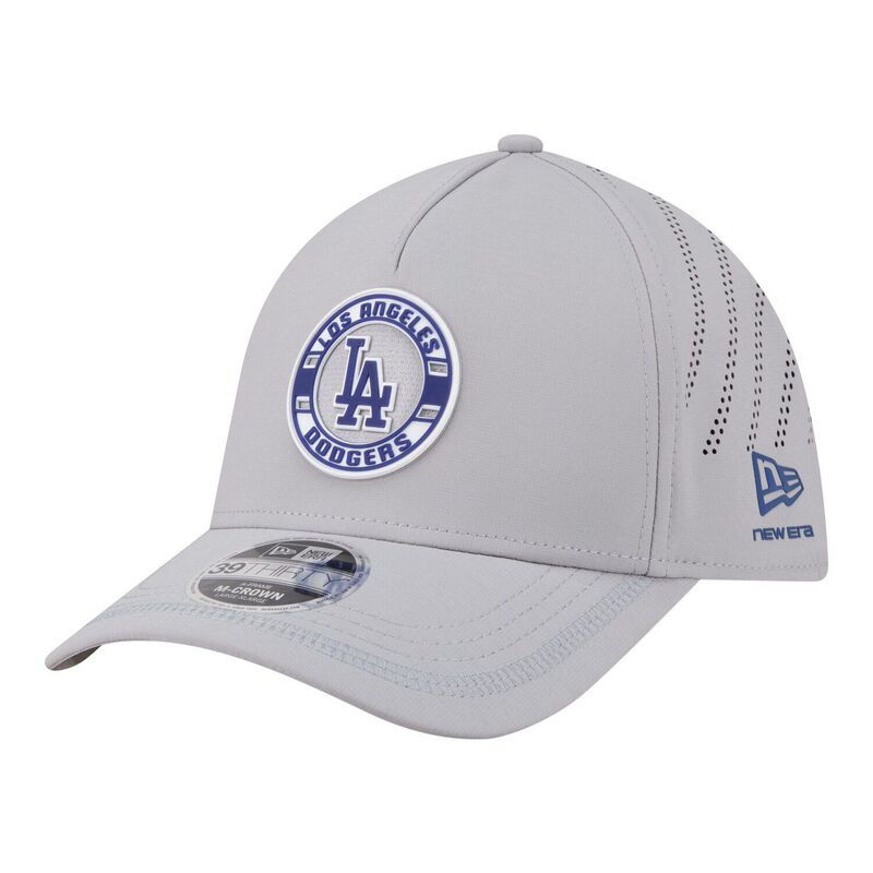 ニューエラ レディース アクセサリー 帽子 Mens New Era Gray Los Angeles Dodgers Patch 39THIRTY AFrame MCrown Perforated Flex Hat Lad Grey グレー