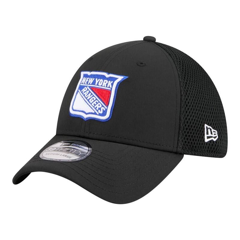 ニューエラ レディース アクセサリー 帽子 ロゴ Mens New Era Black New York Rangers Logo 39THIRTY Flex Hat Ran Black ブラック