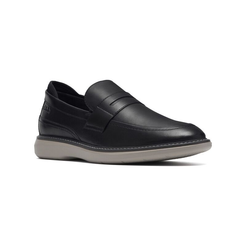 クラークス レディース シューズ スリッポン・ローファー レザー Clarks Brantin Mens Leather SlipOn Loafers Black Leather ブラック
