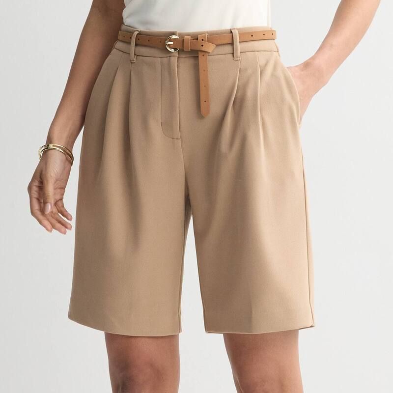 ナインウェスト レディース ボトムス ハーフパンツ・ショーツ ショートパンツ Womens Nine Westailored Bermuda Shorts Beige ベージュ