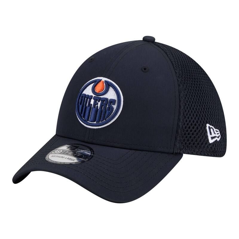 ニューエラ レディース アクセサリー 帽子 ロゴ Mens New Era Navy Edmonton Oilers Logo 39THIRTY Flex Hat Oil Navy ネイビー