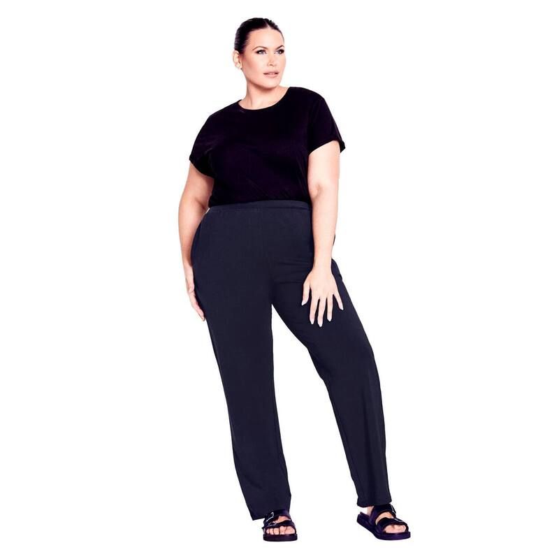 アベニュー レディース ボトムス カジュアルパンツ プラスサイズ トール Avenue Womens Plusize Tall Active Pant Navy ネイビー