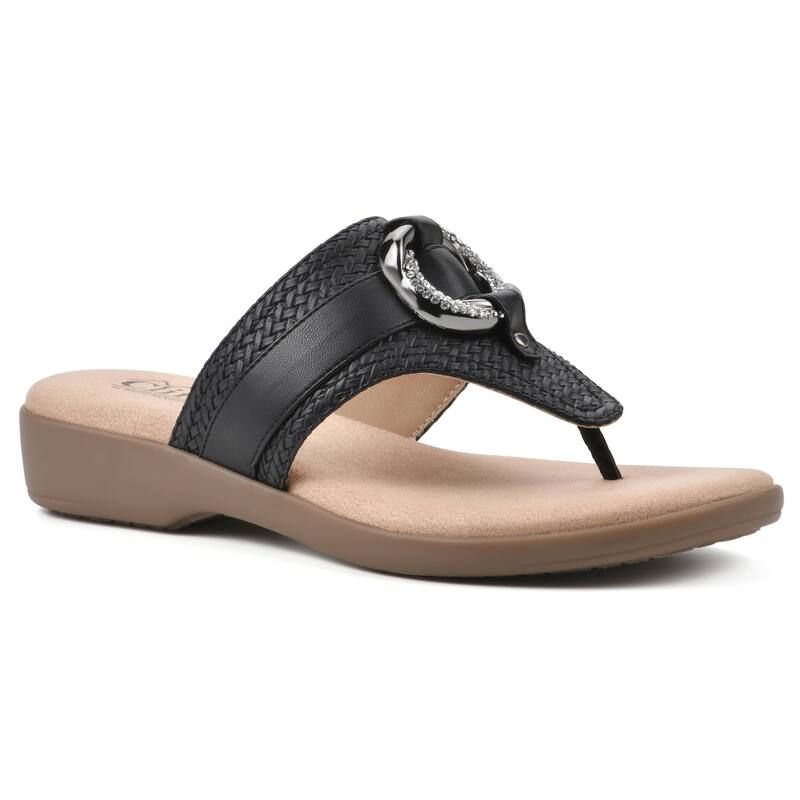 クリフバイホワイトマウンテン レディース シューズ サンダル Cliffs by White Mountain Benedict Womens Thong Sandals Black Woven ブラック