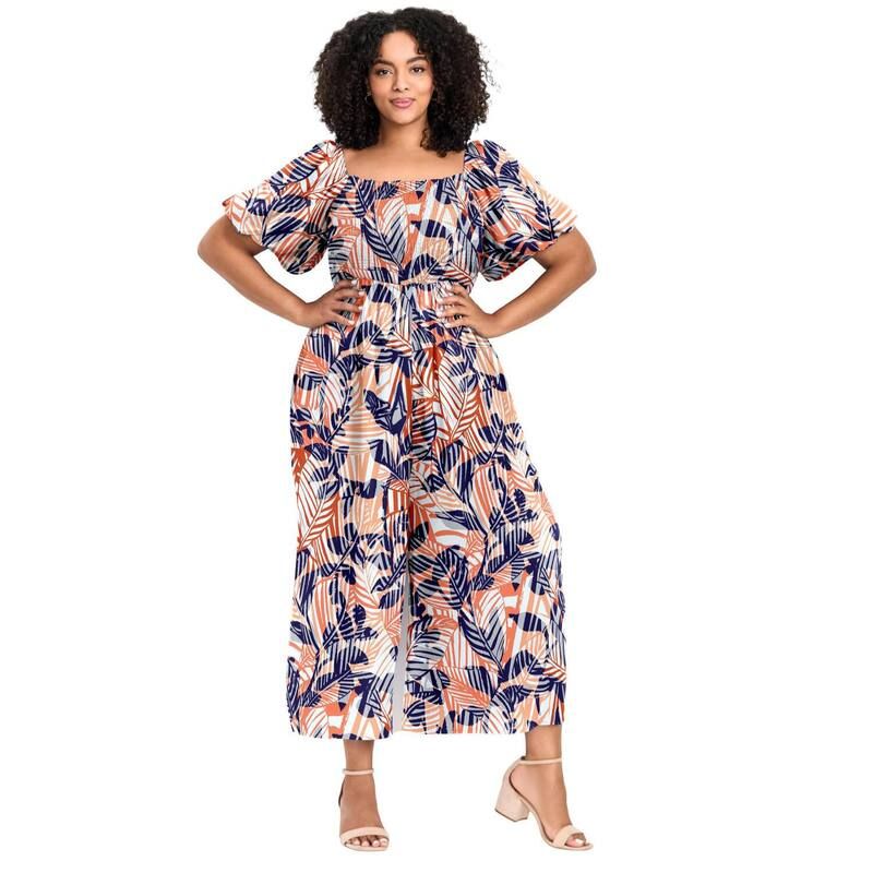 アベニュー レディース トップス ワンピース プラスサイズ プリント ジャンプスーツ Avenue Womens Plusize Annabelle Print Jumpsuit Sunsetropical