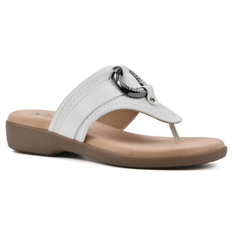 クリフバイホワイトマウンテン レディース シューズ サンダル Cliffs by White Mountain Benedict Womens Thong Sandals White Woven ホワイト
