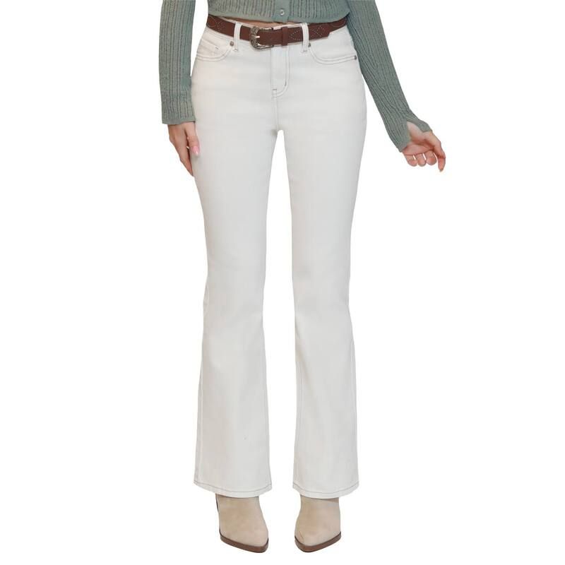 マッデンガール レディース ボトムス デニムパンツ ブーツカット ブーツ ジーンズ Juniors madden girl Western Belted Bootcut Jeans Natural