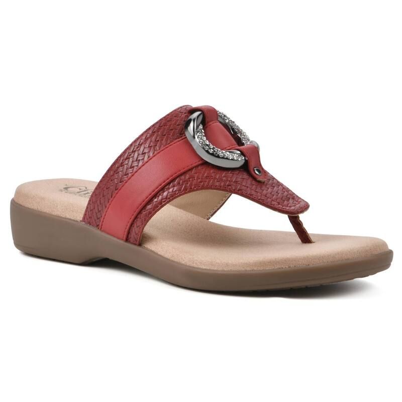 クリフバイホワイトマウンテン レディース シューズ サンダル Cliffs by White Mountain Benedict Womens Thong Sandals Red Woven レッド