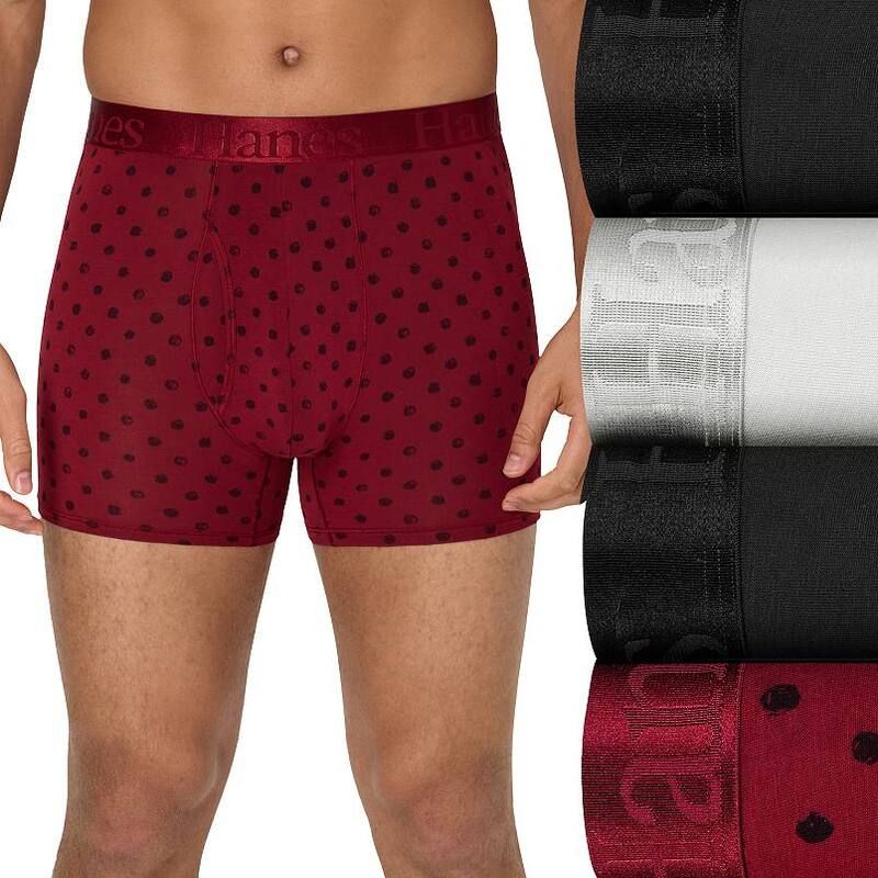 ヘインズ メンズ アンダーウェア ボクサーパンツ プリント Mens Hanes 31 Bonus Pack OriginalsuperSoft Ultimate Short Leg Boxer Brief Solid Print Underwear No C