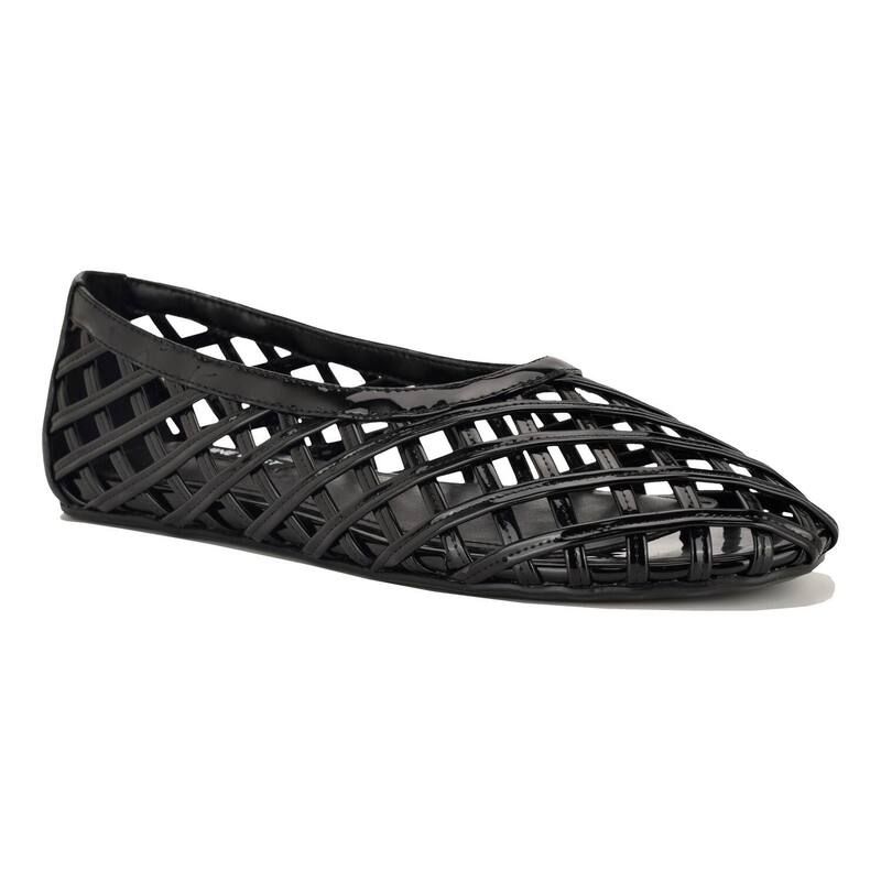 ナインウェスト レディース シューズ サンダル Nine West Dippy Womens Woven Round Toe SlipOn Flats Black ブラック