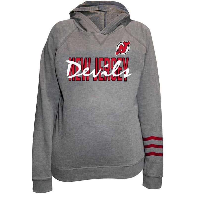 ファナティクス レディース トップス Tシャツ プラスサイズ ジャージー フリース パーカー Womens Fanatics Charcoal New Jersey Devils Plusize Lightweight Fleece Pullover Hood