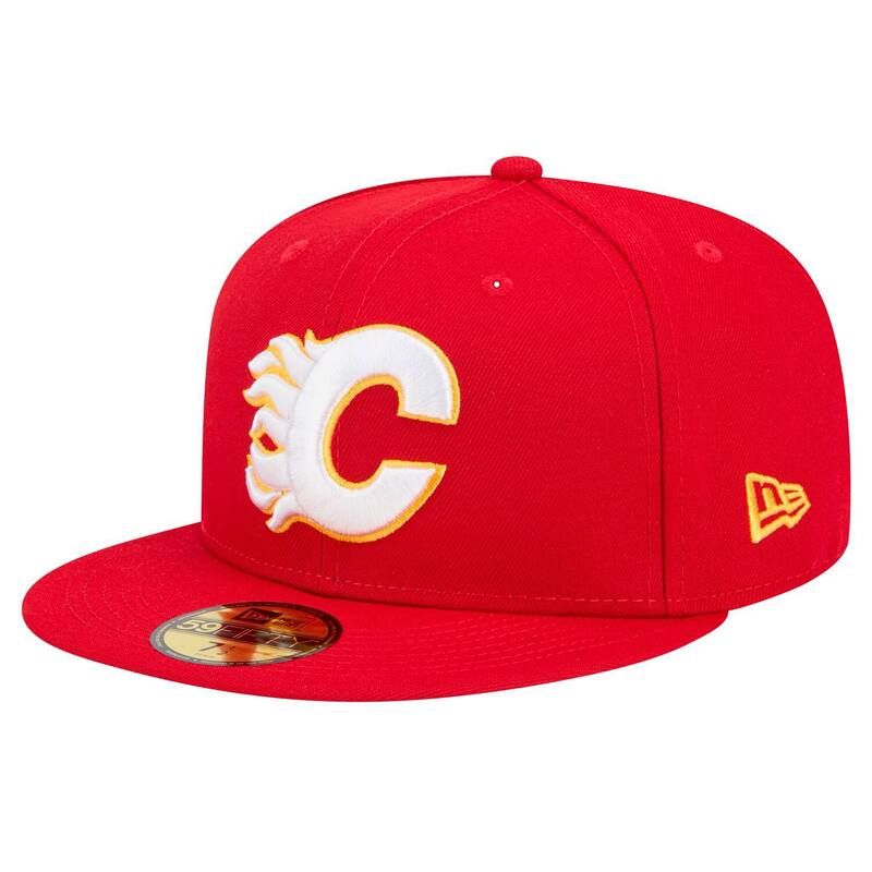ニューエラ レディース アクセサリー 帽子 Mens New Era Red Calgary Flames Core 59FIFTY Fitted Hat Flm Red レッド
