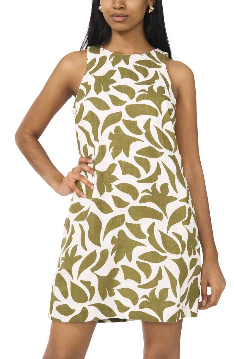 ミスク レディース トップス ワンピース A ライン プチ ミニ Petite MSK Mini ALine Shell Dress Olive Moss オリーブ