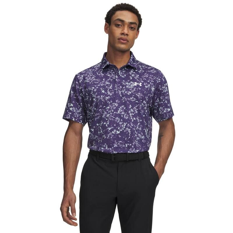 アンダーアーマー レディース トップス Tシャツ ポロシャツ プリント Mens Under Armour Matchplay Printed Polo Purple Lux パープル