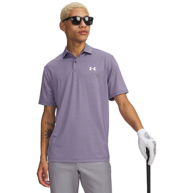 アンダーアーマー レディース トップス Tシャツ ポロシャツ プリント Mens Under Armour Matchplay Printed Polo Mystical Purple パープル