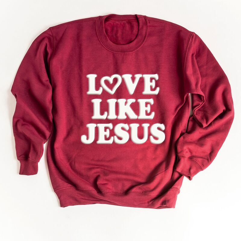 Simply Sage Market レディース トップス Tシャツ スウェット グラフィック Simply Sage Market Love Like Jesus Heart Bold Puff Womens Graphic Sweatshirt Cardi