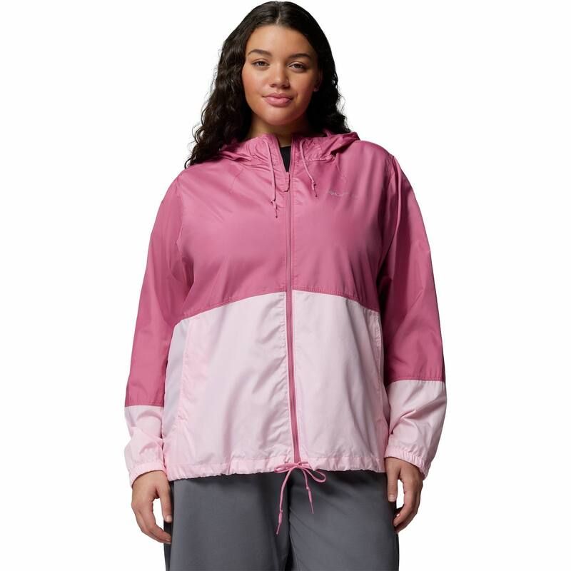 コロンビア レディース アウター ジャケット・ブルゾン プラスサイズ Plusize Columbia Flash Forward II Windbreaker Jacket Rosette Satin Pink ピンク