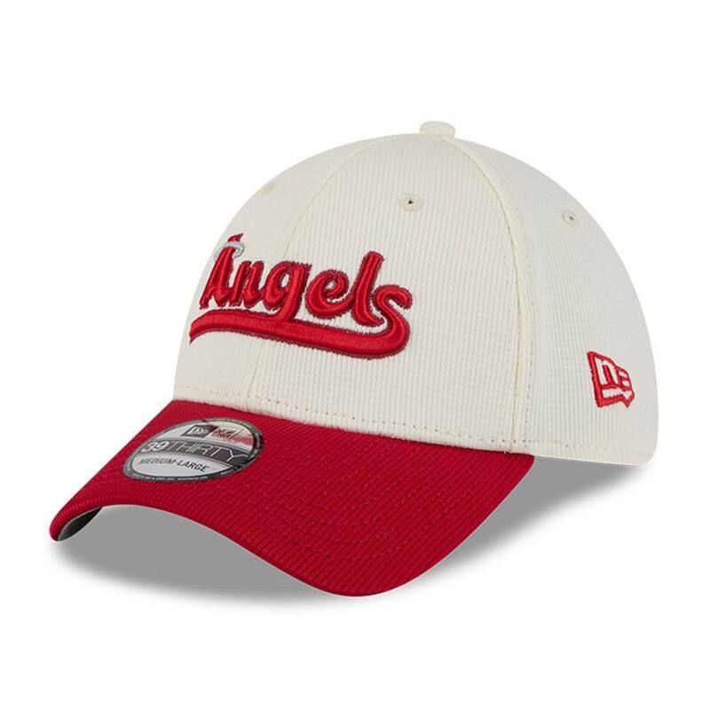 ニューエラ レディース アクセサリー 帽子 Mens New Era CreamRed Los Angeles Angels City Connect Batting Practice 39THIRTY Flex Hat Ang Beige ベージュ