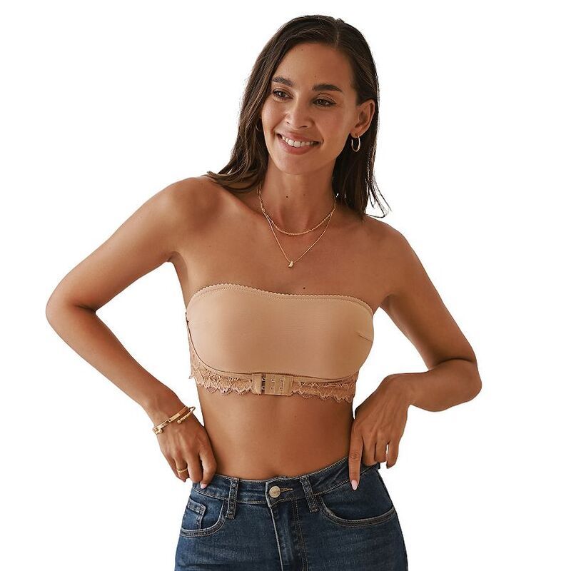 カップシー レディース アンダーウェア ブラジャー ストラップレス レース Womens Cupshe Lace Front Closure Strapless Bandeau Bra No Color