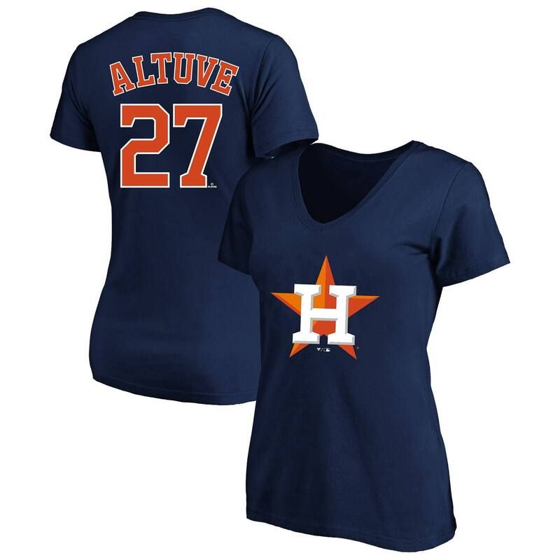 プロファイル レディース トップス Tシャツ Vネック プラスサイズ Womens Profile Jose Altuve Navy Houston Astros Plusize Name Number VNeck TShirt Ast Navy ネイビー