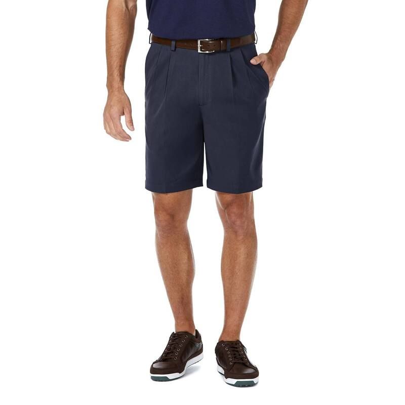 ハガー レディース ボトムス ハーフパンツ・ショーツ プリーツ ショートパンツ Mens Haggar Cool 18 PRO StraightFit Solid Pleated Shorts Navy ネイビー