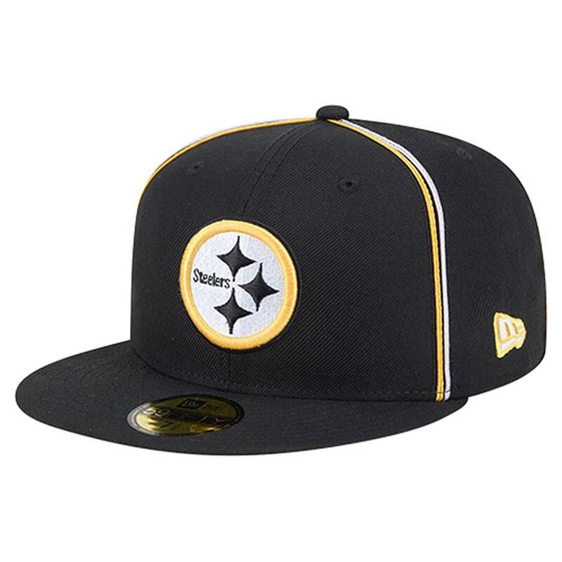 ニューエラ レディース アクセサリー 帽子 Tシャツ Mens New Era Black Pittsburgh Steelersoutache 59FIFTY Fitted Hat Stl Black ブラック
