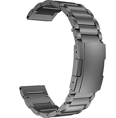 チタンバンド、22mm軽量ワンピースメタルリンクブレスレット、と互換性がありますSamsung Galaxy Watch 3 45mm/46mm,HuaWei Watch 4/3 & Ultimate/GT 4/3 46mm Pro,Amaz 103459db