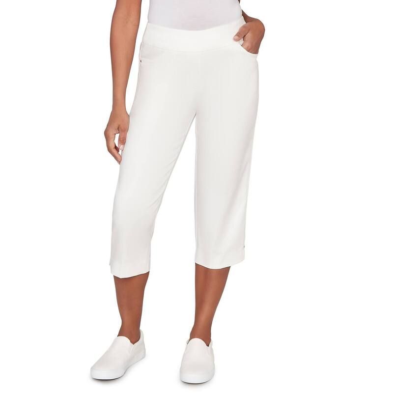 アルフレッド ダナー レディース ボトムス カジュアルパンツ キャップ Womens Alfredunner Smooth Waist Easy PullOn Capris White ホワイト