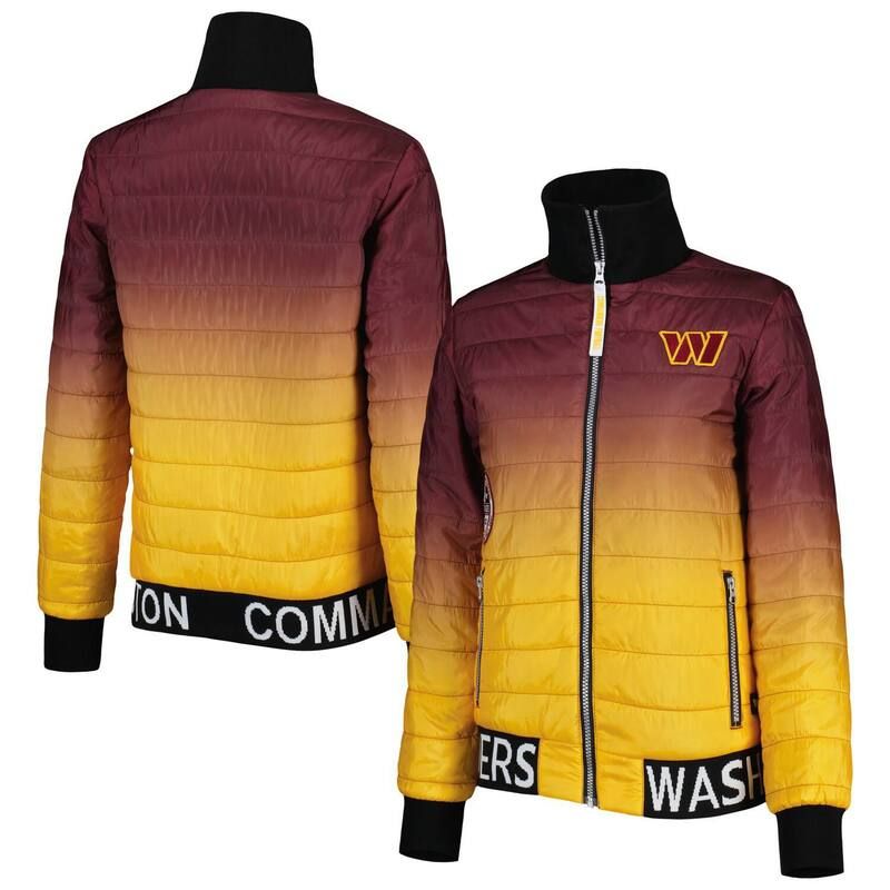 アンブランデッド レディース アウター ジャケット・ブルゾン Unbranded Womens The Wild Collective BurgundyGold Washington Commanders Color Block FullZipuffer Ja