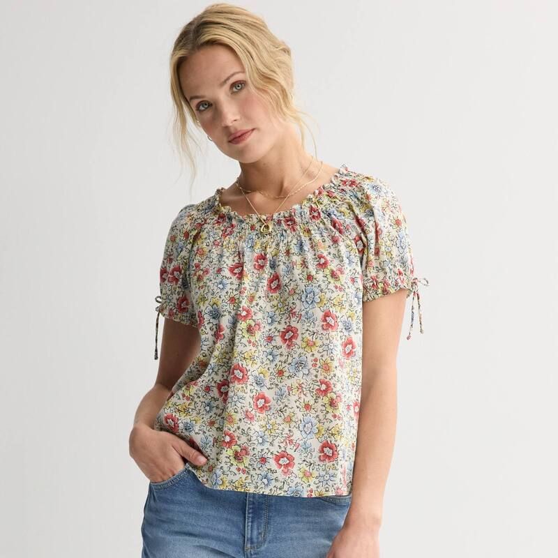 ソノマ レディース トップス シャツ シャーリング Womensonoma Goods For Life Smocked Swing Top Tan Multi Floral タン 7,965円